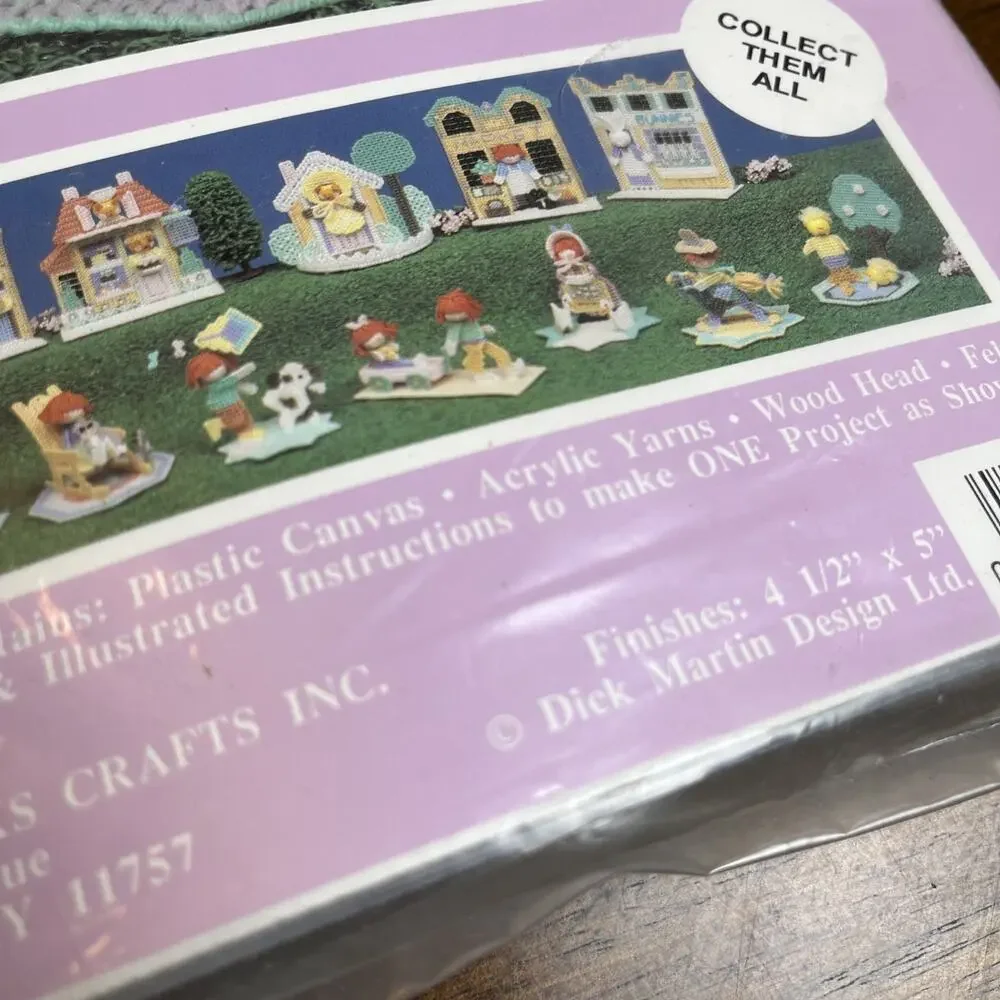 Two Dick Martin's Martinsville Plastic Canvas Needlepoint Rocking Chair & Horse